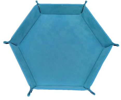 Faltbarer Würfeltablett-Halter, PU-Leder, Samt, für Tischspiele, Süßigkeiten, Ohrhörer, Blau, 23 cm