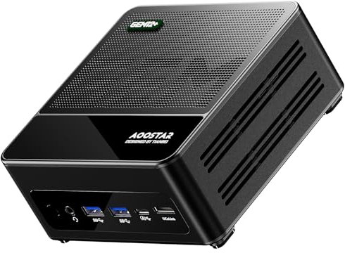 AOOSTAR GEM12+ Mini PC Gaming Ryzen 7 Pro 8845HS Barebones desktop Computer with Dual DDR5 and Two M.2 SSD slots, 8K 4-Display, oculink /USB4x2 /HDMI2.1 /DP1.4/2.5G RJ45x2 ports, WIFI6 BT5.2