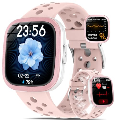 YYKY Smartwatch Damen mit blutdruckmessung Gesundheitsuhr EKG ΒΙυtｚυcker/blutdruck Uhr 1.72 HRV/24h Herzfrequenz,SPO₂ Schlaf/Apnoe-Monitor Pulsuhr/Harnsäure/BMI/Bluetooth-Anrufe/SOS-Anruf/Wetter