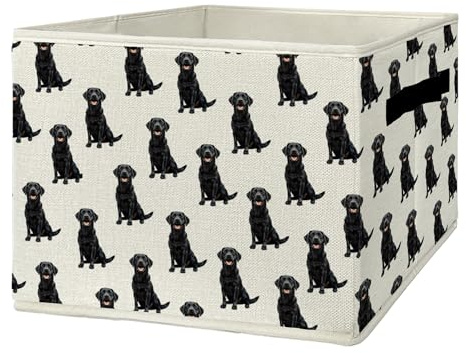 EGBTL Black Lab Gifts Storage Bins & Boxes with Handles,Dog Foldable Basket for Organizing Dog Lovers Women,Labrador Retriever Christmas Storage Laundry Hampers for Bedroom Bathroom Clothes Toys Books