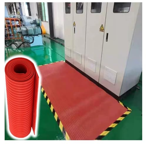Alfombrilla aislante de goma cortable para protección contra descargas eléctricas, suelo de seguridad duradero para subestaciones, talleres y uso industrial, antideslizante, resistente, solución de