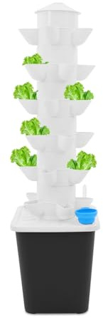 Torre hidropónica, sistema de cultivo hidropónico con 30 ranuras, jardín hidrónico para el hogar con bomba de agua e indicador de nivel de agua de 10 l, juego de germinación para plantas, hierbas