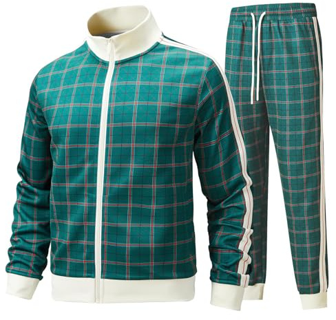 W JIANWANG herr Track Suits for Men Set Aktiva träningsoveraller, herr (2-pack)