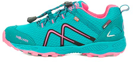 Trollkids Kinder Nordland Hiker Low, Smaragdgrün/Rubinrot, Größe 40