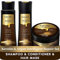 VISAGE Haar Pflegeset Haarmaske + Shampoo und Conditioner Arganöl & Keratin | Haarkur strapaziertes und trockenes haare | Haare Pflege & Haarglättung | Feuchtigkeitsspendend | Premium Haarpflege Set