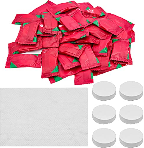 TAFAFTL 100 Stück komprimierte Handtücher in Form von Tabletten,Einweg-Handtücher aus Baumwolle Mini Handwischtücher Münze für Unterwegs, Urlaub, Reisen, Sport, Küche