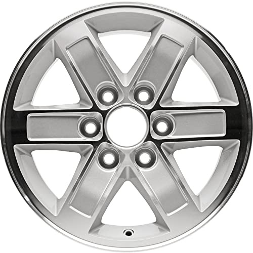 Factory Wheel Replacement New 17x7.5inch 17 Inch Aluminum Alloy Wheel Rim for GMC Sierra 1500 Yukon Year 2007 2008 2009 2010 2011 2012 2013 | ALY05296U10N, Machined and Silver