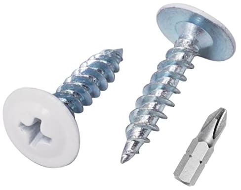 50 stycken träskruvar målade 4,2 x 19 mm modifierad metall Phillips Wafer Head (50, helvita RAL 9010)