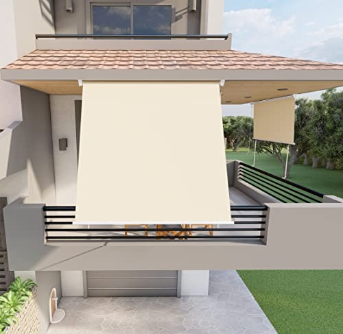 Mitepek Tenda da Sole a Caduta con Bracci per Balcone terrazzo Finestra 200cm Beige Golisa