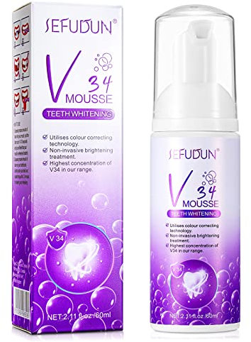 V34 Purple Toothpaste, Colour Corrector Toothpaste Stain Removal, Corrector Whitening Toothpaste for Teeth Cleaning for Sensitivity Relief and Cavity Protection.