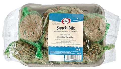 Elles Snack-Mix 4 TLG. 16 x 440g I Energiereiche Vogelsnacks I Meisenknödel, Erdnüsse & Erdnuss-Stick I 100% natürliche Zutaten I Ideal zur Ganzjahresfütterung