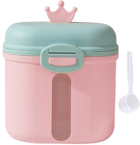 Baby Milk Powder Dispenser, Pot Formula Dispenser, Milk Powder Dispenser Pot with Sealed Silicone Cover and Spoon, Baby Milk Powder Storage Container for Travel Outdoor