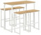 ZZINOKE Bartisch mit Barhocker Set, Tisch Küche mit 4 Hocker, Industriestil, geeignet für Küche, Esszimmer, Wohnzimmer, Kneipe, Bartisch 100×50×90 cm,4 Barhocker 30×40×65 cm(Eichenfarbe+ Weiß)