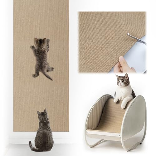 Grattoir Chat Autocollant 78.7 * 15.7 Pouce Griffoir Chat Griffe Chat Tapis Grattoir pour Chat pour Mur et Coin Protège Les Meubles et Les Canapés