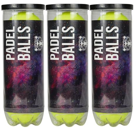 MATCHU - Balles de Padel - Lot de (3X) 3 Pièces - Convient pour Les Matchs Officiels - 56-59.4 Grammes - 65.4-68.6mm - Fait de 45% de Laine - (3x3 = 9 Pièces)