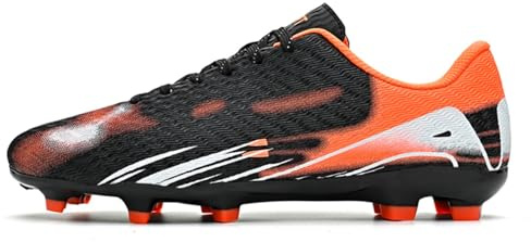 Football Boots Astro Turf Mens Boys Indoor Futsal Shoes Unisex Baseball Youth Rugby Shoes Adult AG FG TF Wide Training Sneaker Breathable (2.5,Black AG)
