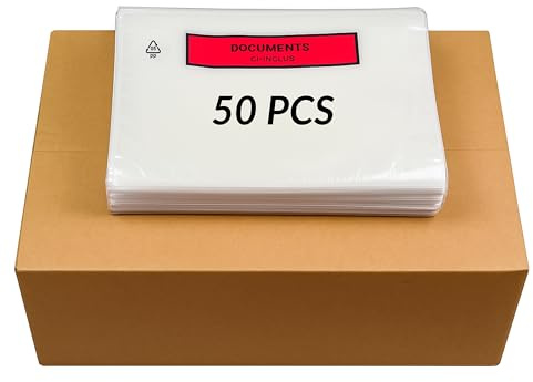50 Pochettes porte document A5 de fabrication Française, Enveloppe plastique expédition, Pochette d'Expédition pour Colis, Enveloppe Vinted, Envoi Pro et Particulier.