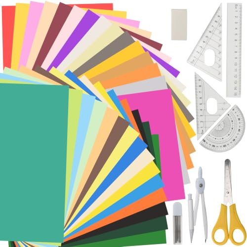 Molirex 60 hojas A4 de cartón de colores 20 colores, 230 g/m², papel de arcilla multiusos, para pintar, hacer tarjetas, invitaciones, álbumes de recortes, manualidades