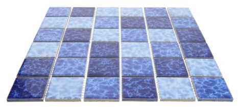 Cabilock Baldosa Cerámica Azul para Reparación de Piscinas y Fuentes, Resistente a Deformaciones y Fácil Instalación, Adecuado para Cocina y Baño