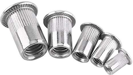 20 pcs écrous aveugles rivet m3 m4 m5 m6 m8 tête plate filetée aveugle rivet écrou 304 acier inoxydable vis à métaux, outil de réparation de fixation accessoire(M8)