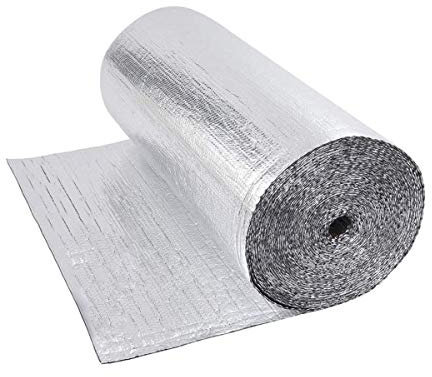 Isolant Thermique 1x10M, Film Anti Chaleur d'aluminium a Double Face 4mm Résistant pour Réflecteur de Chaleur et de Froid, Idéal pour Toit, Mur, Voiture, Fenetre