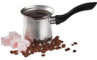 DESTALYA Türkische Kaffeekanne für den Herd von Butter und Milch | Edelstahl Set |Turk Kahvesi icin Cezve (Kaffeekanne Schwarz)