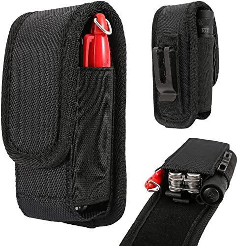 QEES Multitool-Etui, Nylon, Schwarz, Magnetisch, 3 Fächer, Passend für Leatherman Wave Plus, Wingman, Charge, Surge, Super Tool 300, Signal, EDC-Tasche mit Gürtelclip