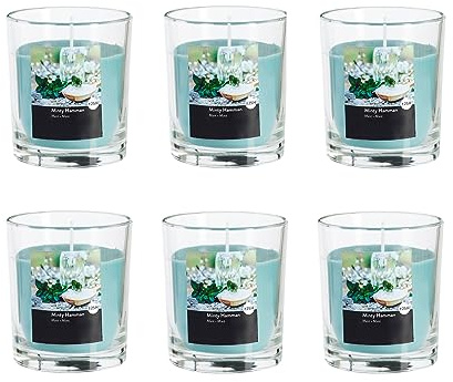 Doftljus i glas – ljus, advent, rumsdoft – inget sot – brinntid: 25 timmar. – många doftsmaker – 7,0 x 7,7 cm (mintgrön – doft: mintgrön hamam)