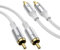 MOSWAG Stereo Cinch Kabel, Cinch Stecker auf Cinch Stecker, Stereo Hilfs Audiokabel, 3 m Subwoofer Kabel, 24 Karat vergoldetes, geflochtenes Nylon für Heimkino, Audio, HDTV, Autoradio, Lautsprecher
