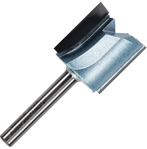 Rennie Tools - 25.4mm (1) Cutting Diameter x 26mm Flute x 1/4 Shank TCT Tipped 2 Flute Straight Router Cutter Bit. Compatible With Makita Bosch Trend Katsu Dewalt Router Etc. 1 Inch Router Bit