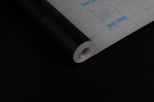 BUVU Klebefolie Möbel Braun Holzoptik Möbelfolie Selbstklebende Folie Holz Tapete 45cm X 800cm Schwarz Vintage Streifen Folie Wasserdicht Wandtapete für Möbel Wände Schränke Küche Tische