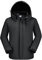 OutPro Herren Skijacke Vielseitige Winterjacke Warme Fleecejacke - Wasserdicht, winddicht, Perfekt für Outdoor-Aktivitäten und Winterwanderungen Schwarz,XL