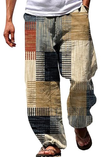 DKLOVIFU Leinen Hose Kordel für Jogginghose Herren Übergröße Herren Hose Business Lange Hose Herren Jogginghose Herren Weiß Kung Fu Hose Herren Elegante Jogginghose Herren