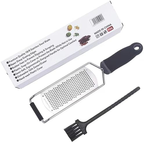 HRLORK Cheese Grater Handheld Kitchen Grater Stainless Steel Hand Zester with Soft Handle Kitchen Tools for Carrot Garlic Salad Potato Lemon Vegetable Fruits