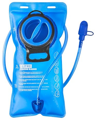 CUEMOON Sac à eau, 2 L, sac d'hydratation portable, avec tube à boire, pour cyclisme, escalade, randonnée, randonnée, bleu