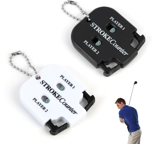 FunWorth Set med 2 golfskotträknare, robust ABS, mini-golfpoängräknare för 2 spelare med nyckelhållare för olika typer av tävlingar och spel
