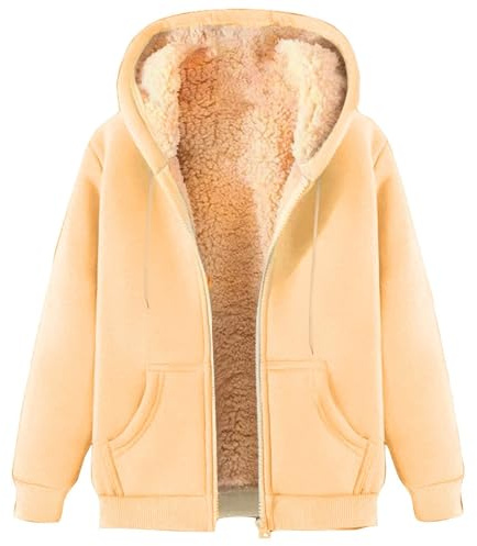 Wyongtao Veste Femmes Cachemire Chaud Oversize Sweats À Capuche Zippé Polaire Automne Hiver 2025 Sweatshirt Mode Avec Poche Gilet Femme De Sport Manteau Femme Hiver Polaire Grande Taille