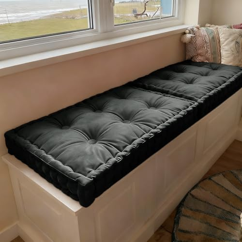 WLXFF Cojín Grueso para Asiento, Cojín de Suelo Sencillo con asa, cojín de Banco de 4 Pulgadas de Grosor, más de 15 Colores, para Banco de Esquina, sillas, alféizar de Ventana,No5,160X60cm