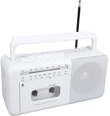 Bewinner Retro Kassettspelare, AM FM SW-radio med Inspelningsfunktion, Bärbar Kassettbandspelare med Hörlursuttag, AC-batteridriven Hemresemusikspelare
