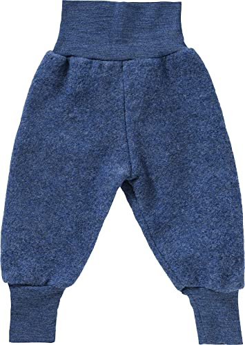 Pantalones de forro polar para bebés de Engel, 100 % lana virgen - Blau Melange 74