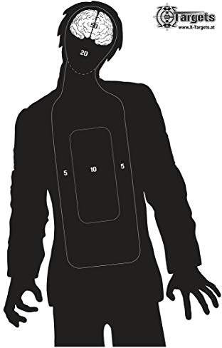 X-Targets Große Zielscheiben Zombie Silhouette / 53x84 cm/Papier 120g/m² (20 Stück)