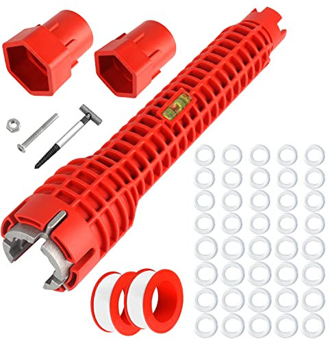 Wasserhahn- und Spülbeckeninstallator, Mehrzweck-Schraubenschlüssel (Muttern/Absperrventile/Siebkörbe/Leitung und Wasserhahnmuttern) für Toilettenschüssel/Waschbecken/Badezimmer/Küche, Sanitär, mit 40