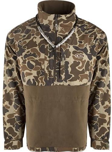 Drake MST Camo Eqwader 1/4 Zip Jacket, Old School Camo, Large