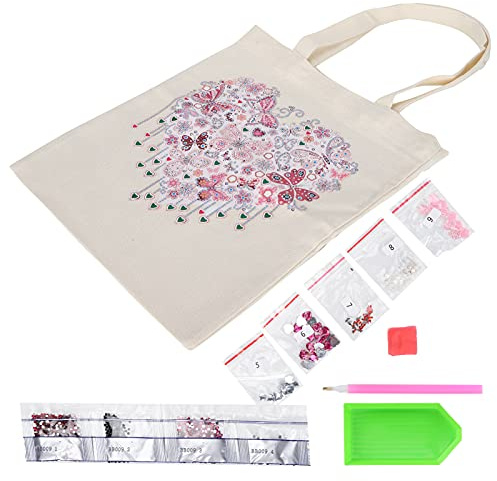 DIY Konstteckning Tygväska, Specialformade Harts Diamanter Målväska, Diamant Målning Väska, Gåvor för Barn och Vuxna gå Ut Shopping (BB009)