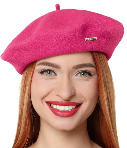 Gajaous Classic Wool Berets for Women,Stylish French Beret Hats for Women Girls Lady,Solid Color Painters Hat with Specially Designed Small Golden Label