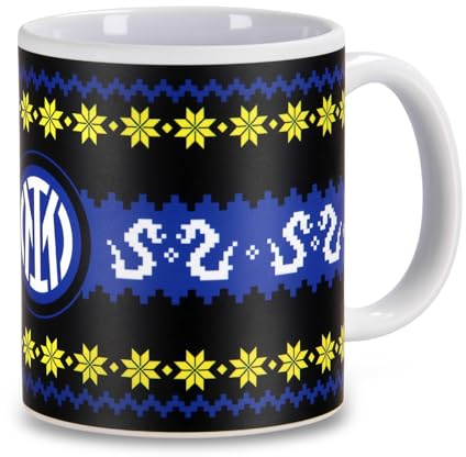 Inter - Tazza Natalizia in ceramica, Prodotto Ufficiale Regalo Perfetto per i Tifosi Nerazzurri