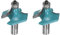 QUARKZMAN 2pz Fresa per Bordi Arrotondati 1/2 Attacco 5/8 Punta Arrotondata con Bordo Arrotondato in Carburo con Guida per Cuscinetto Fresa Lavorazione Legno, Ciano