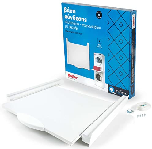 Roller Verbindungsrahmen mit Ablage für Waschmaschine Trockner 60x60 cm Weiß