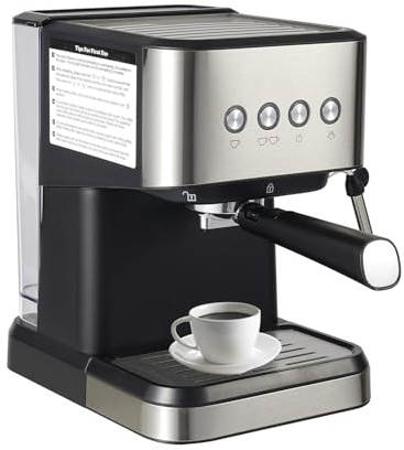 Espresso Machine,Semi-Automatic Coffee Machine,Spoon&Tamper Small Drip Coffee Machine,1.5L Semi-automatic Coffee Machine make coffee (single/double shot),latte macchiato, and hot milk/milk froth