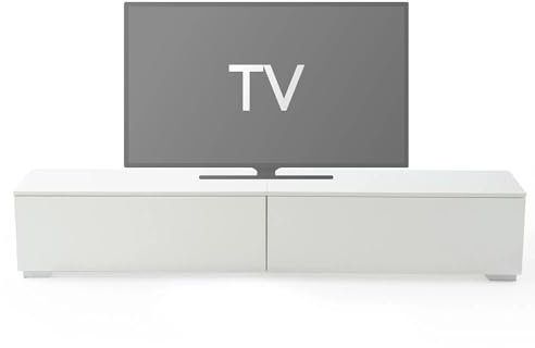 Xisilla Weißer TV-Bänke mit Doppeltürschrank mit großem Fassungsvermögen TV-Schrank lowboard